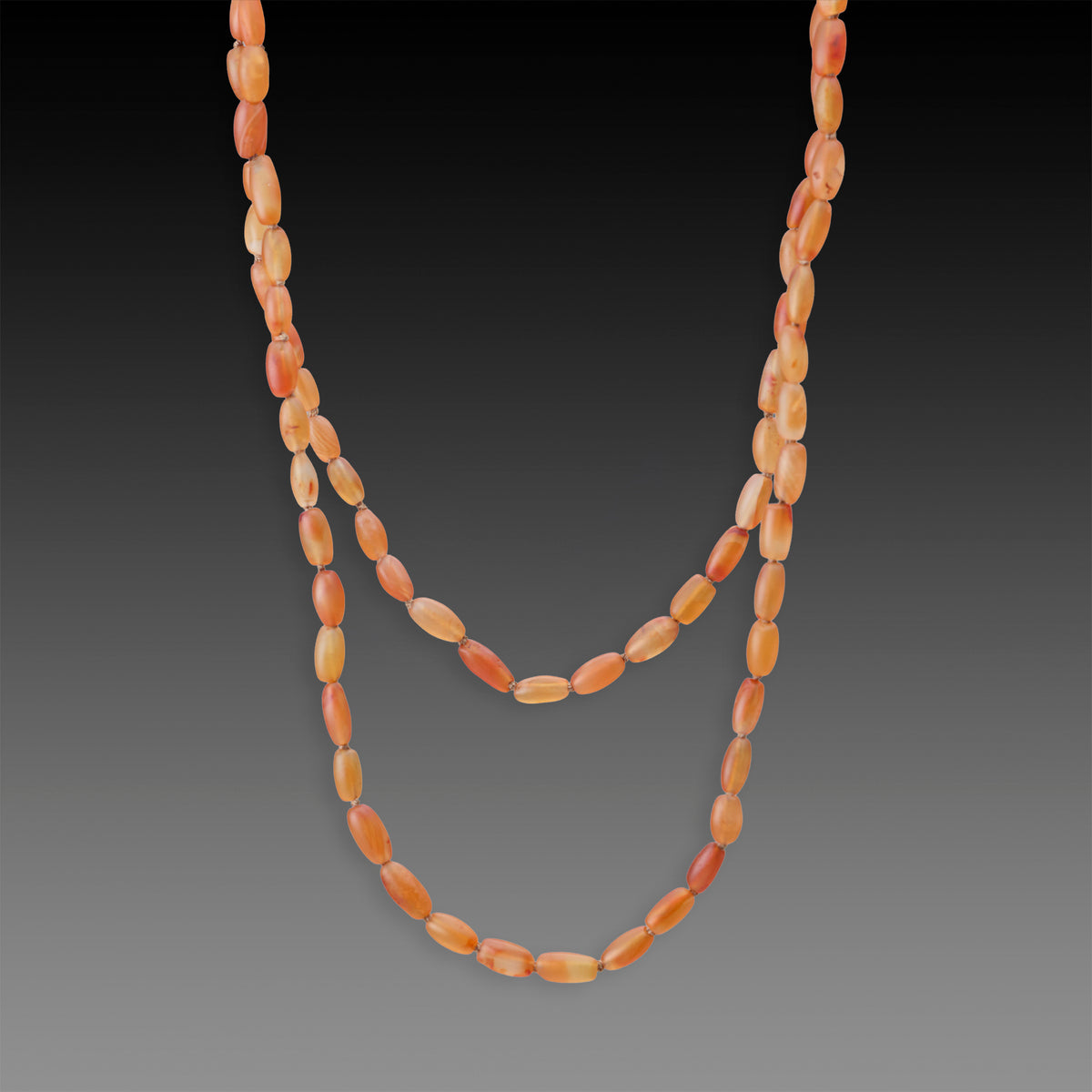 Long Carnelian Beaded Necklace
