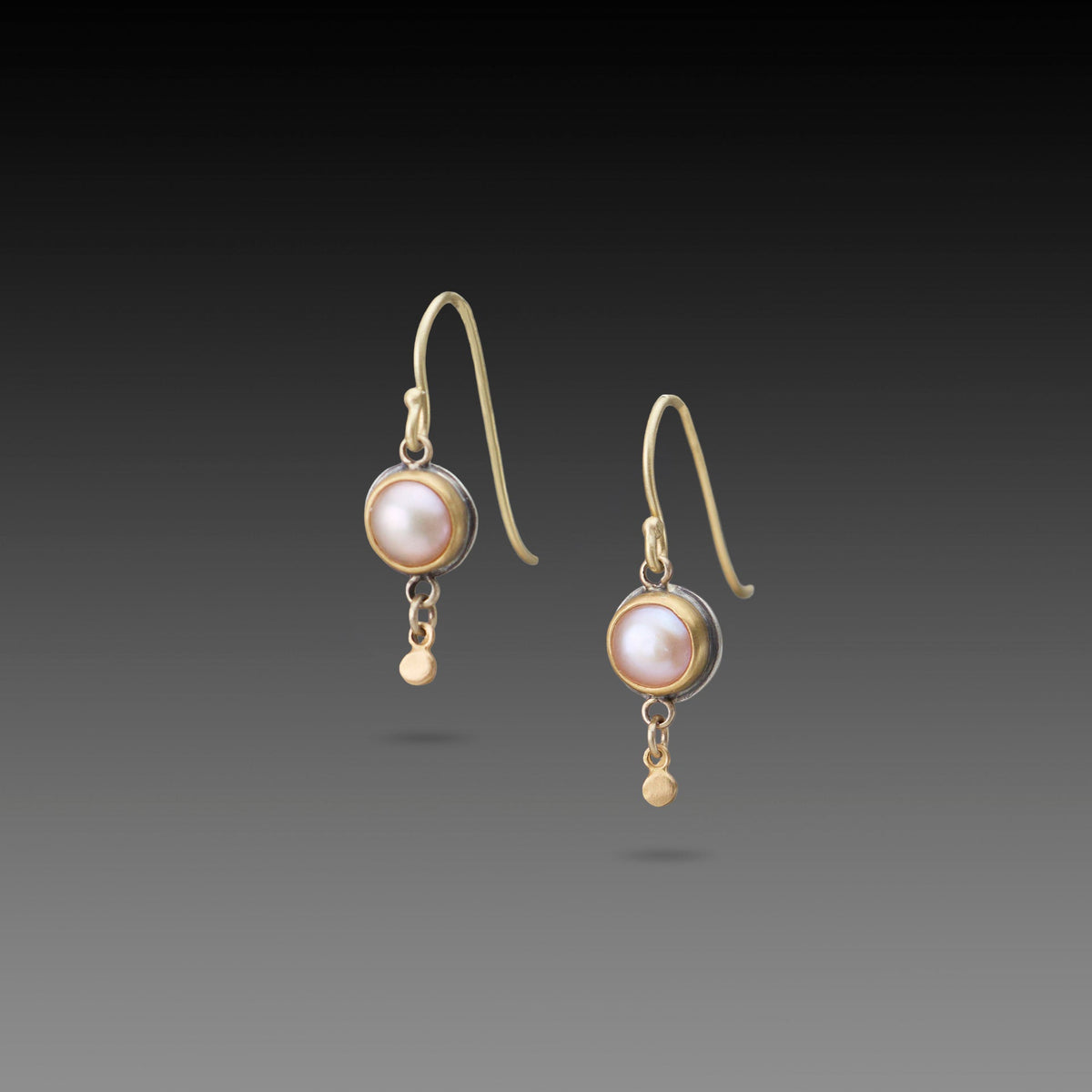 Dainty Pink Pearl Drop Earrings
