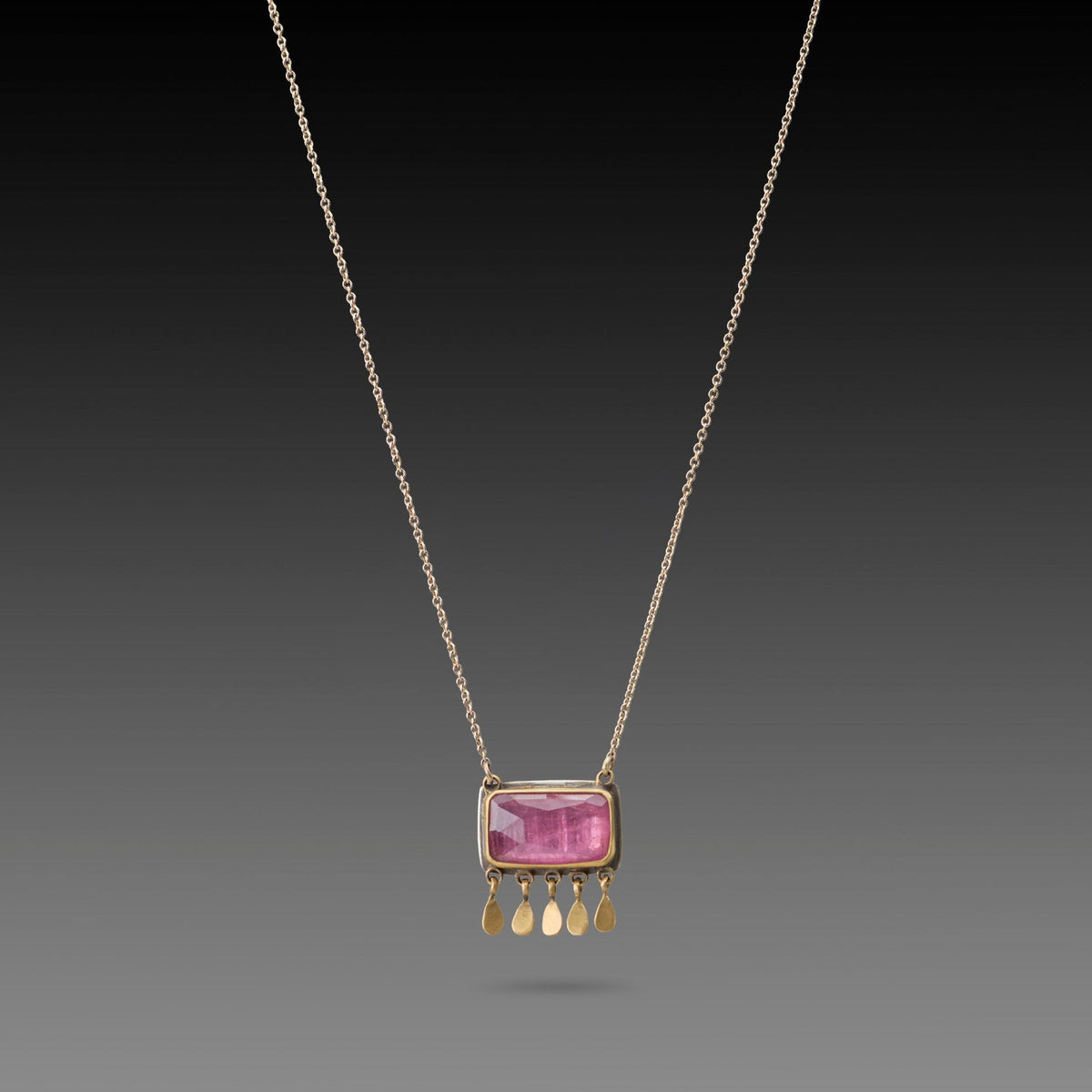 Pink Tourmaline Fringe Necklace
