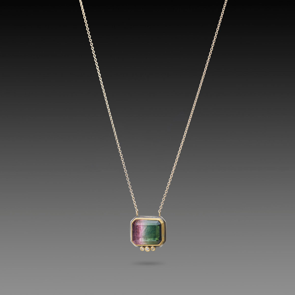Watermelon Tourmaline Portrait Necklace