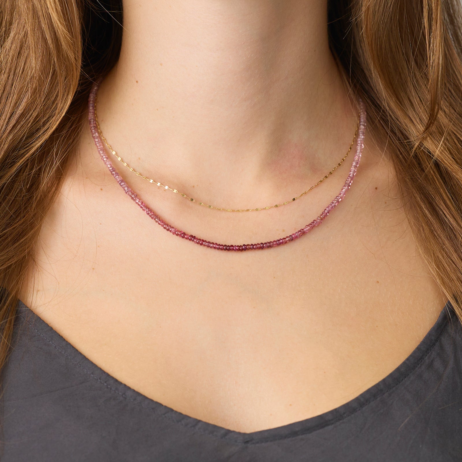 Ombre Spinel Blush Beaded Necklace