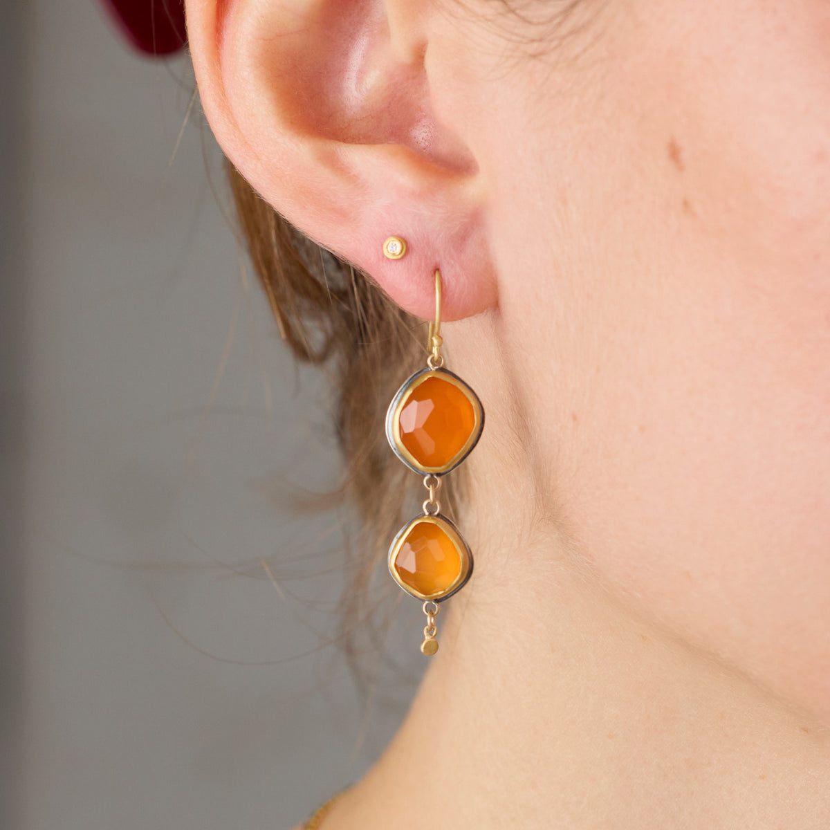 Carnelian Double Drop Earrings
