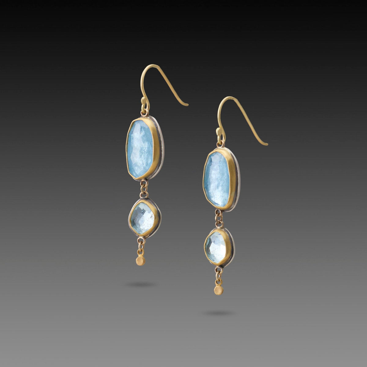 Icy Aquamarine Double Drop Earrings