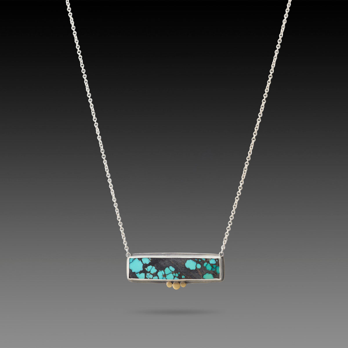 Turquoise Baton Landscape Necklace