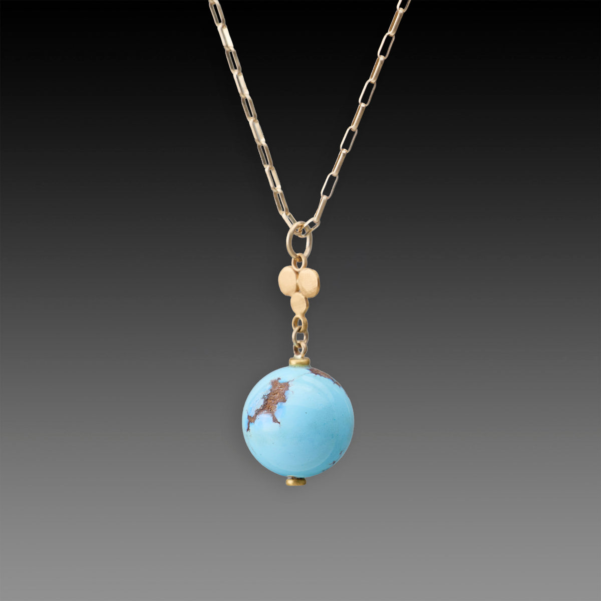 Turquoise Orb Necklace with 22k Trio