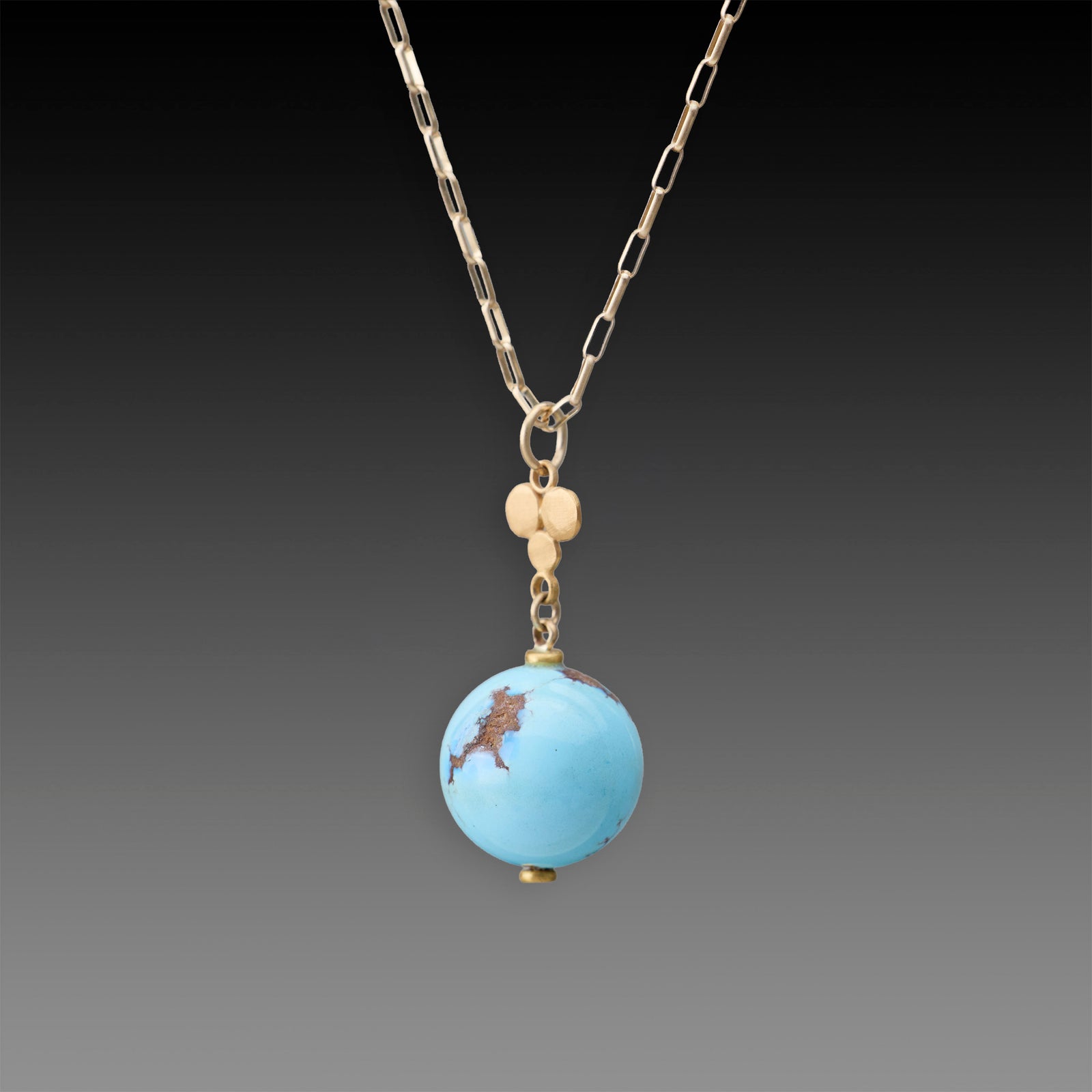 Turquoise Orb Necklace with 22k Trio