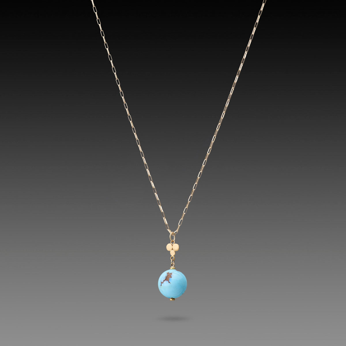 Turquoise Orb Necklace with 22k Trio