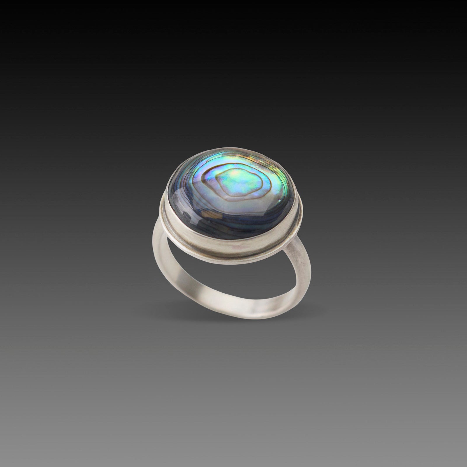 Silver Mother of Pearl Swirl Ring