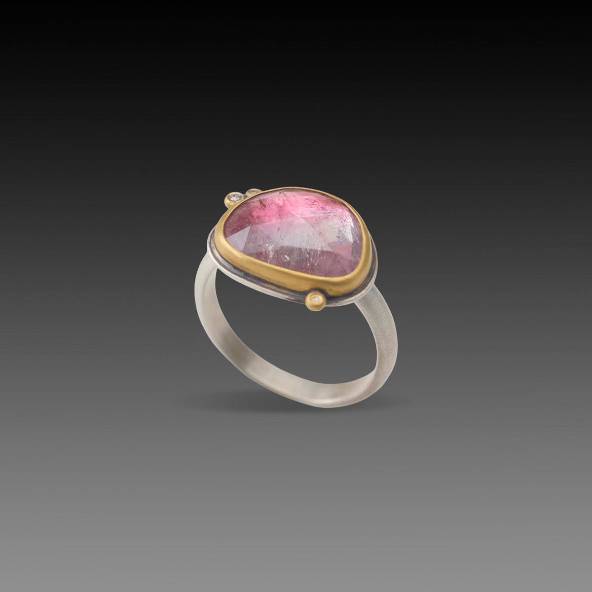 Lavender Blush Tourmaline Ring with Diamonds