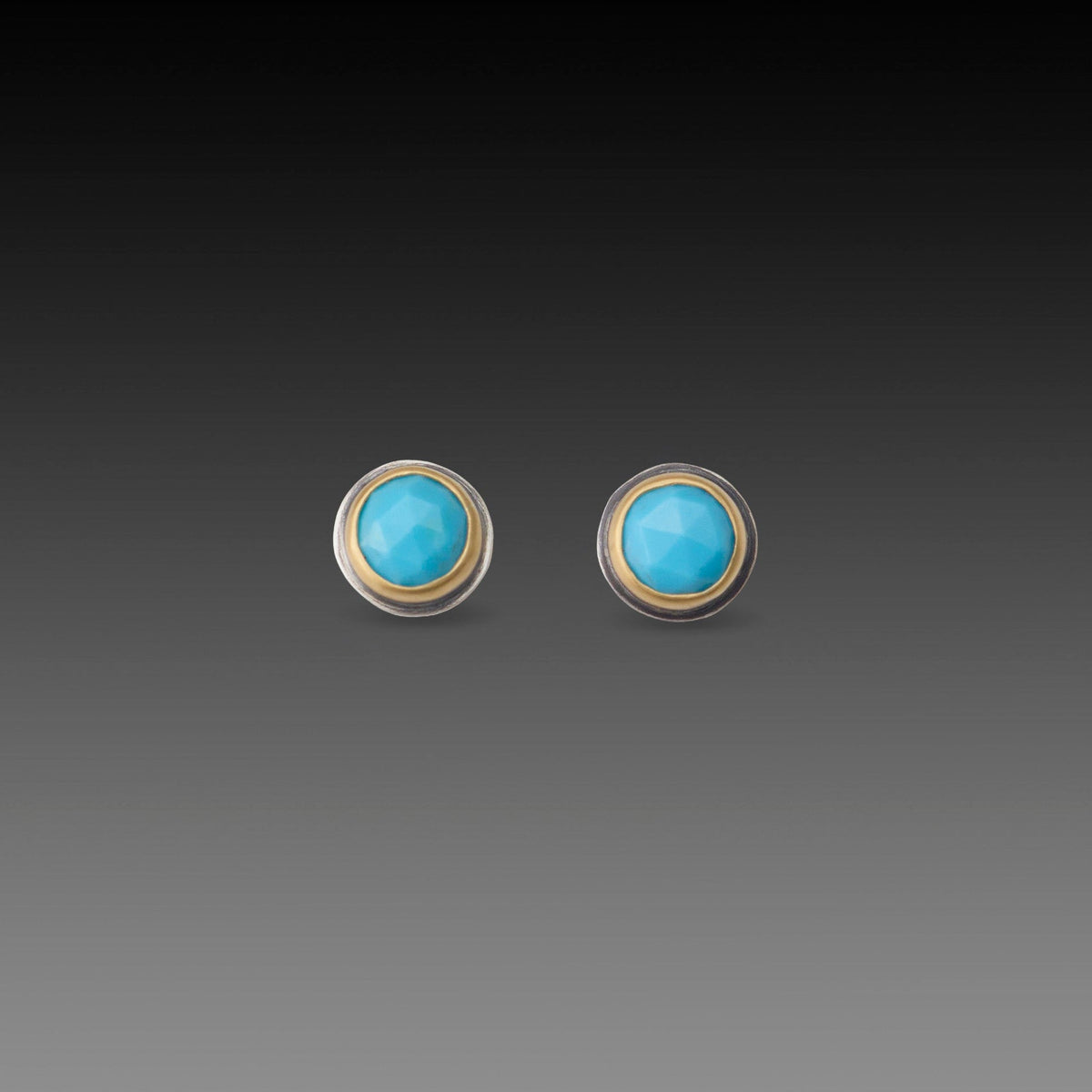 Round Turquoise Stud Earrings