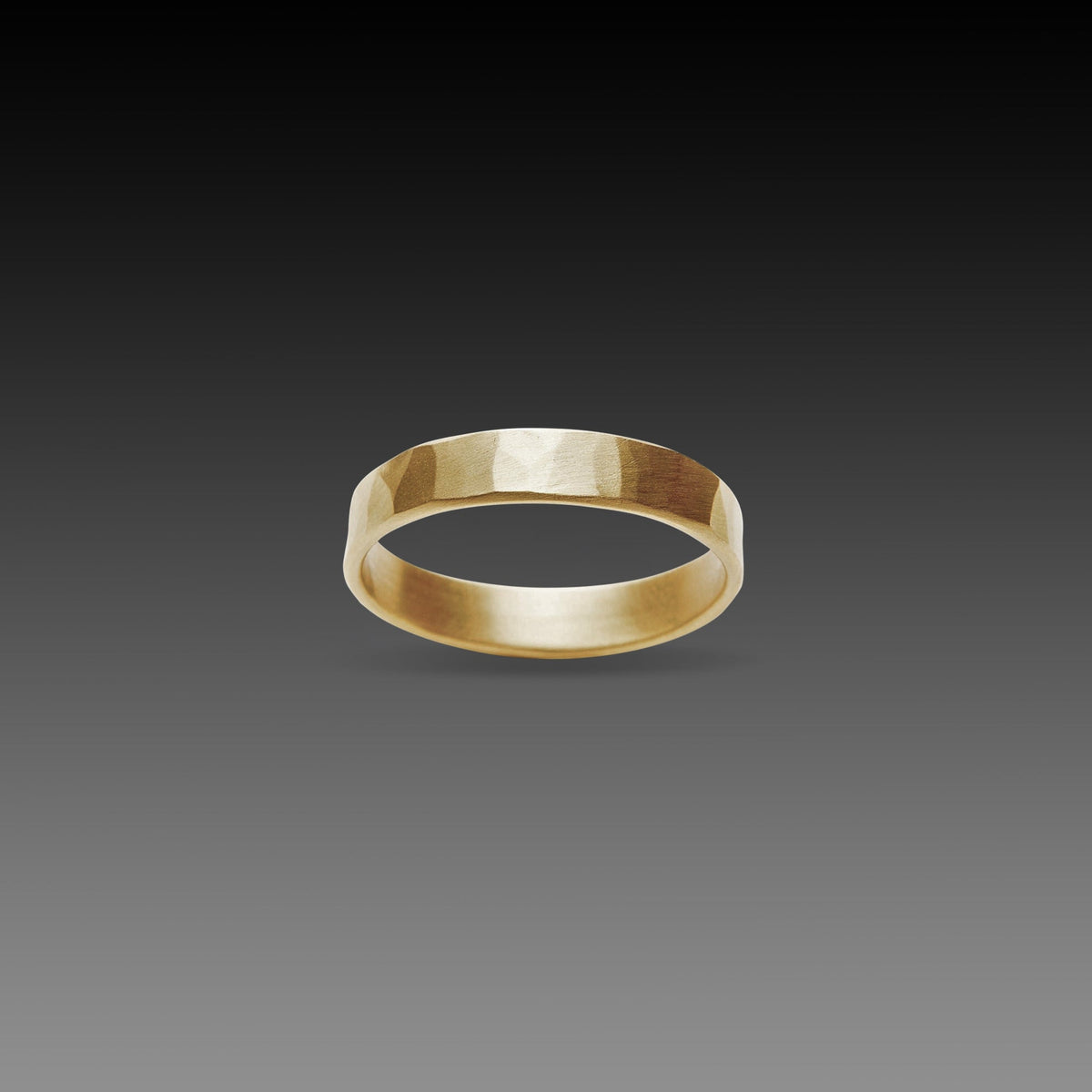 4mm Hammered Gold Band