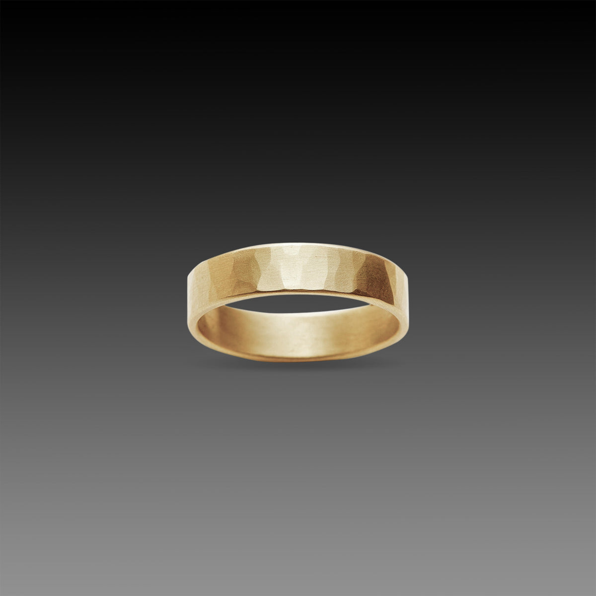 5mm Hammered Gold Band