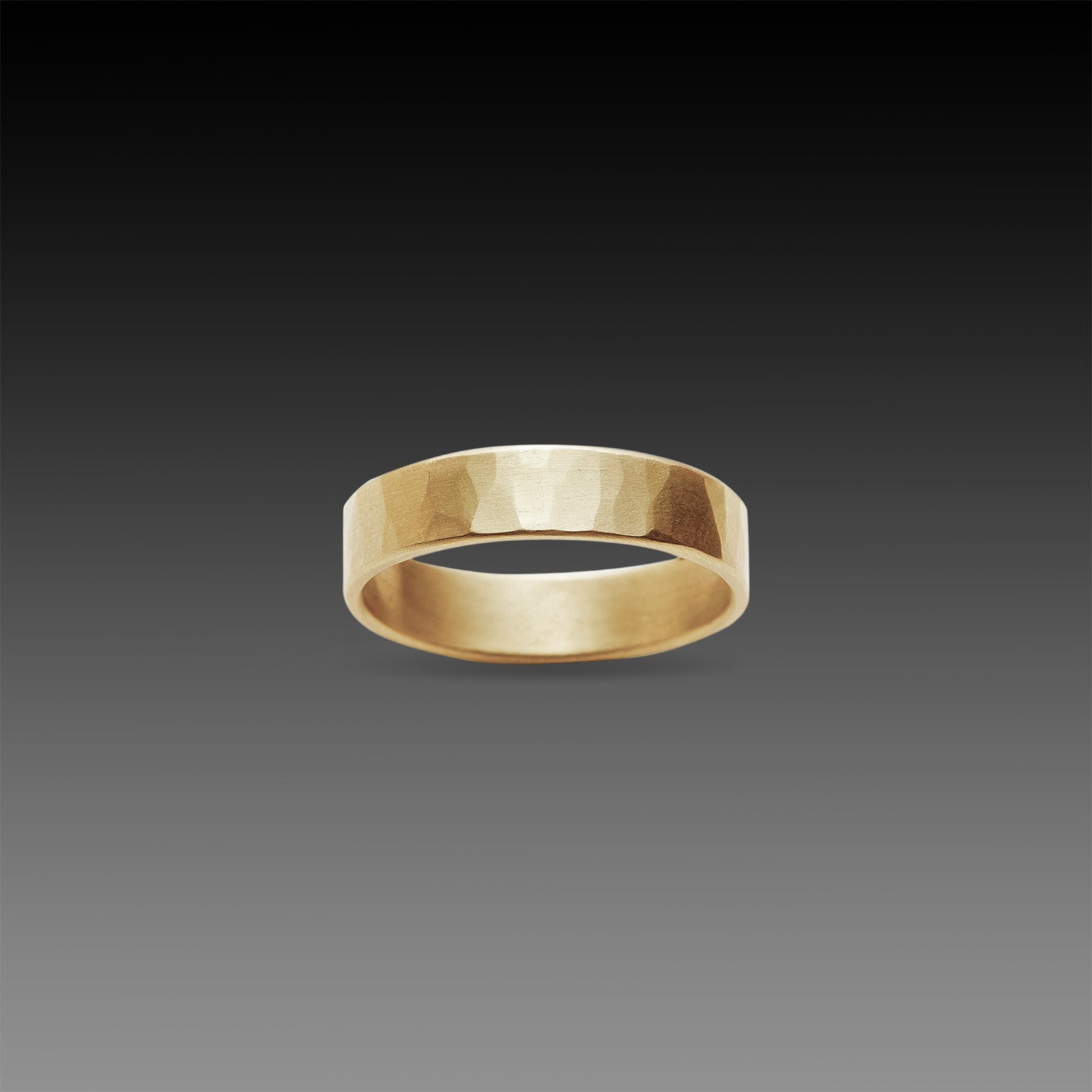 5mm Hammered Gold Band