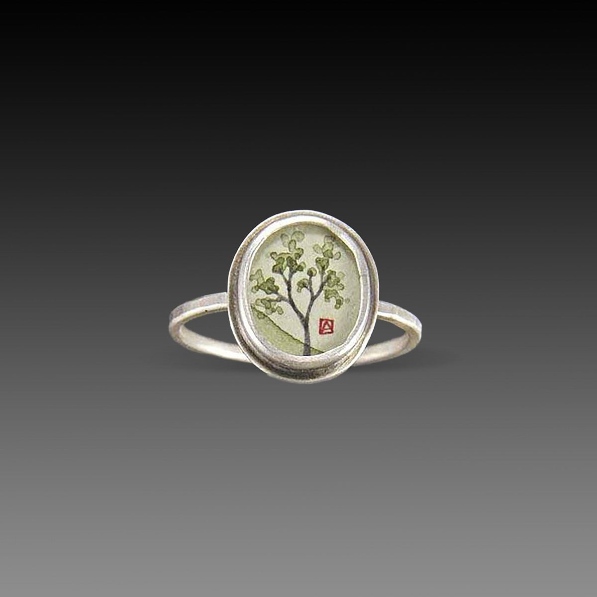 Tiny Oval Spring Maple Ring
