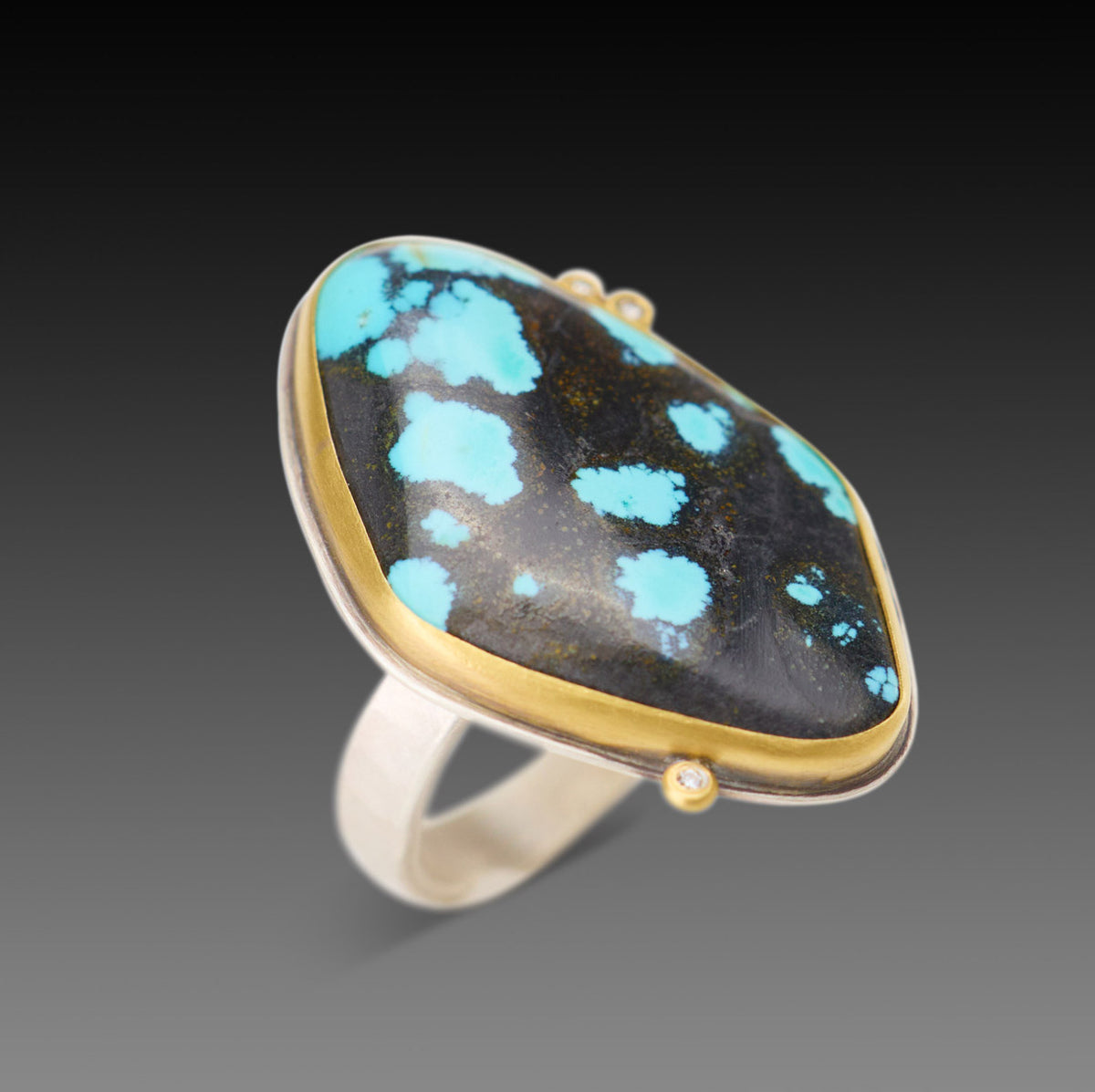 Turquoise Ring with Diamonds