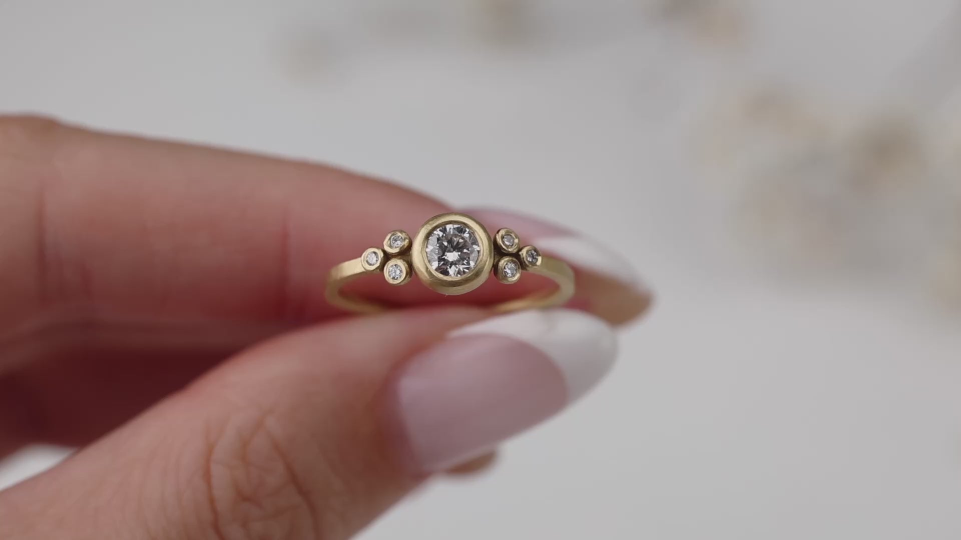 Narrow Diamond Flourish Ring