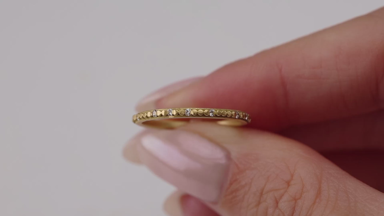 Tiny Raised Dot Band with Sprinkle Diamonds