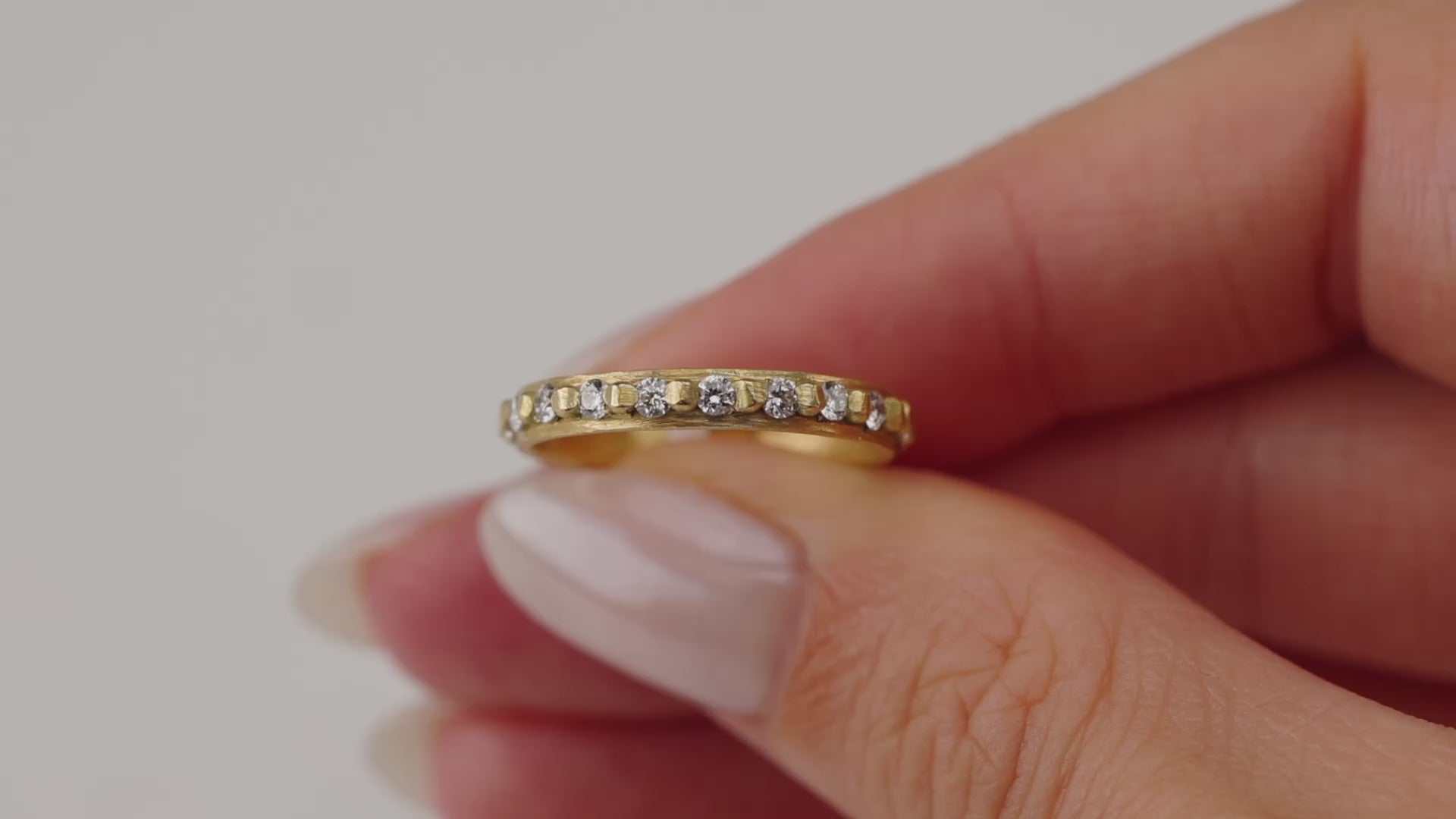 Raised Dot Band with Sprinkle Diamonds