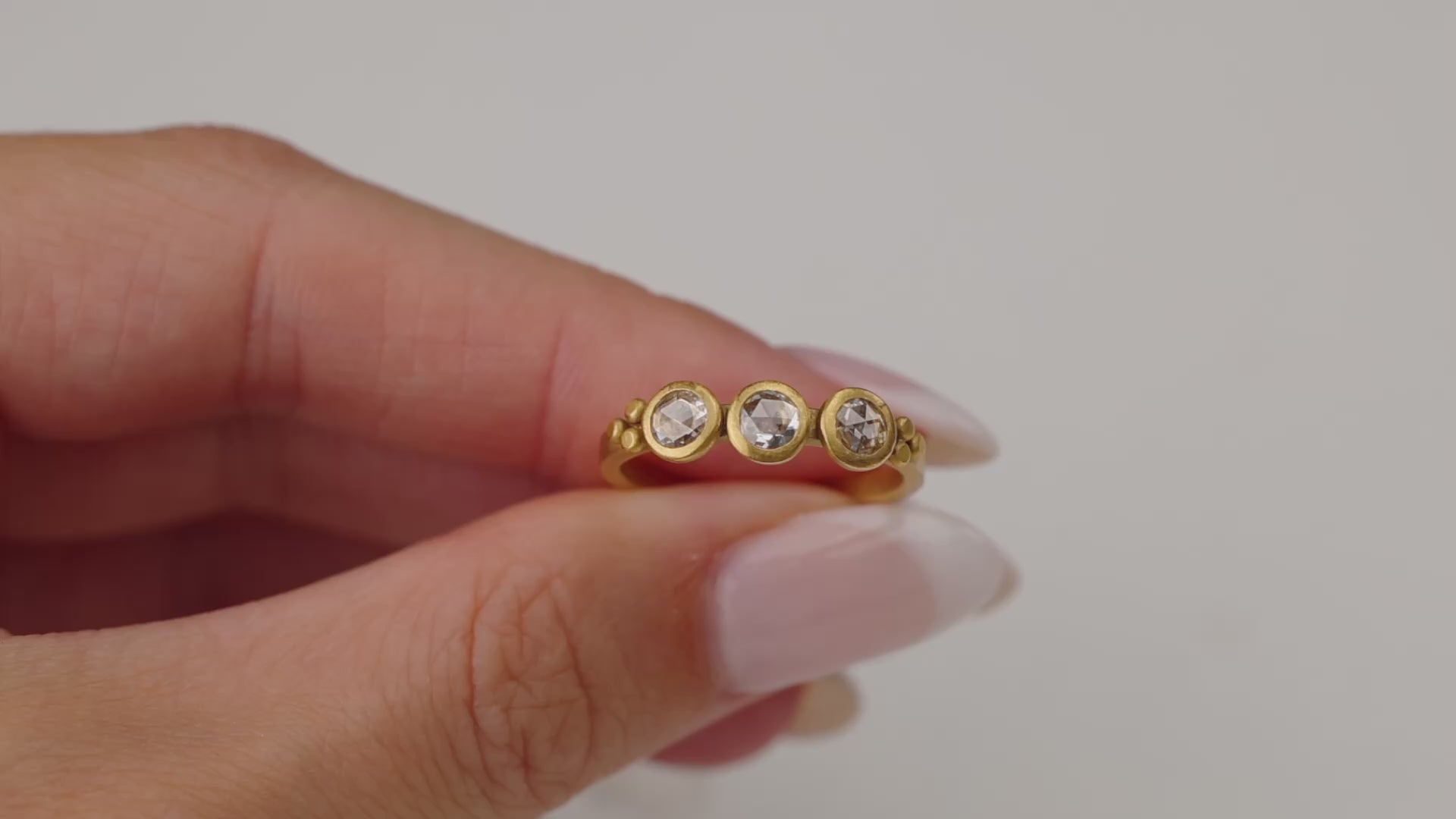 Triple Rose Cut Diamond Ring