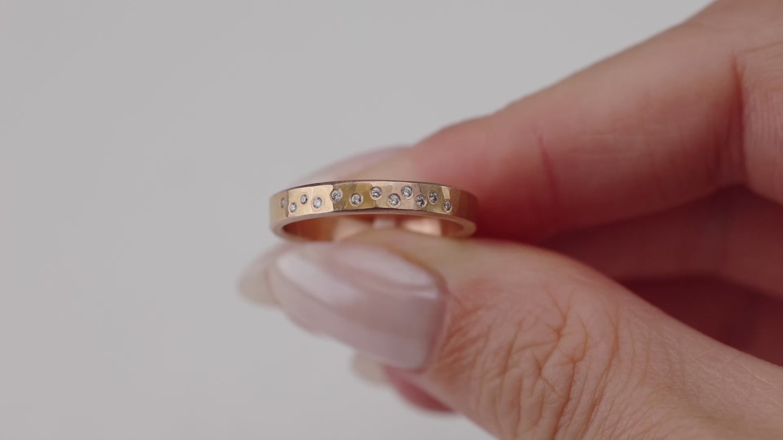 Diamond Sprinkle Band in Rose Gold