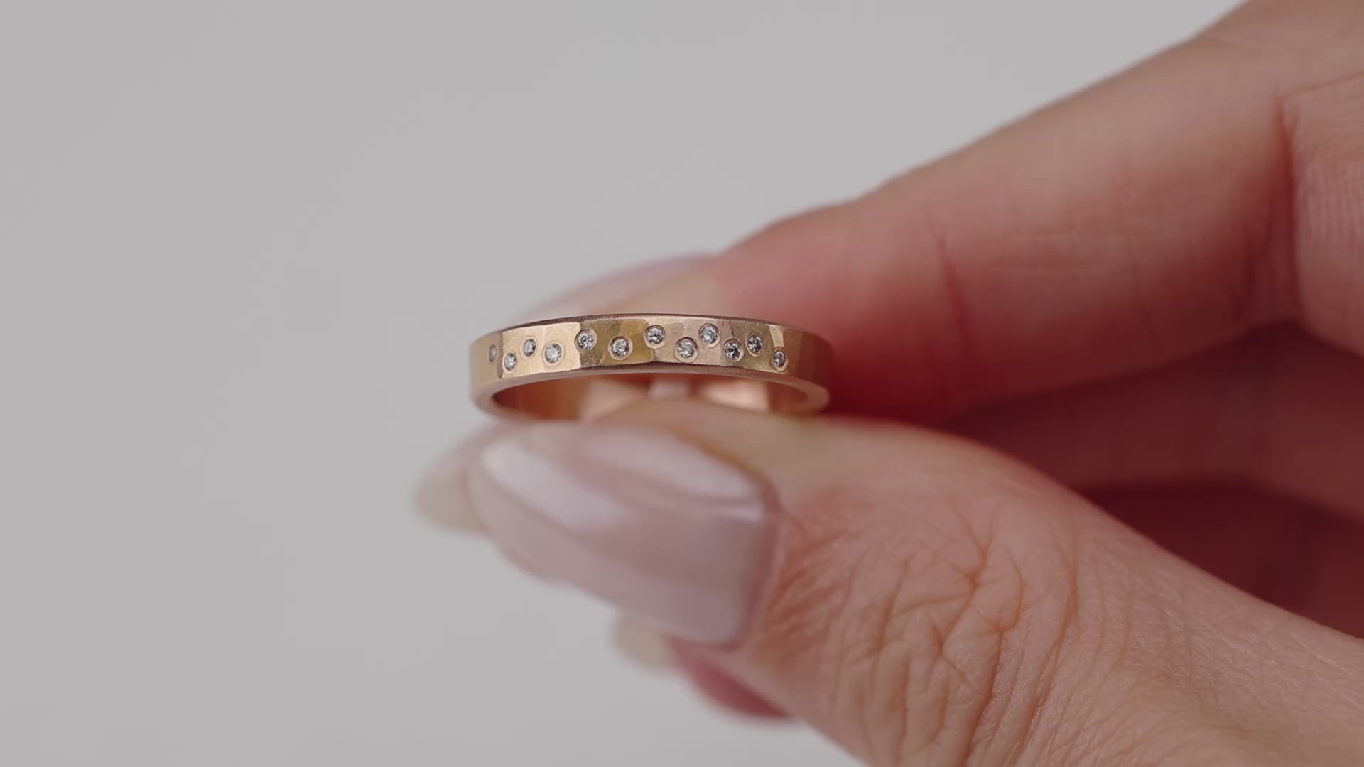 Diamond Sprinkle Band in Rose Gold