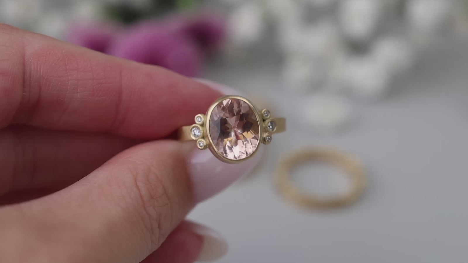 Morganite Ring with Diamonds