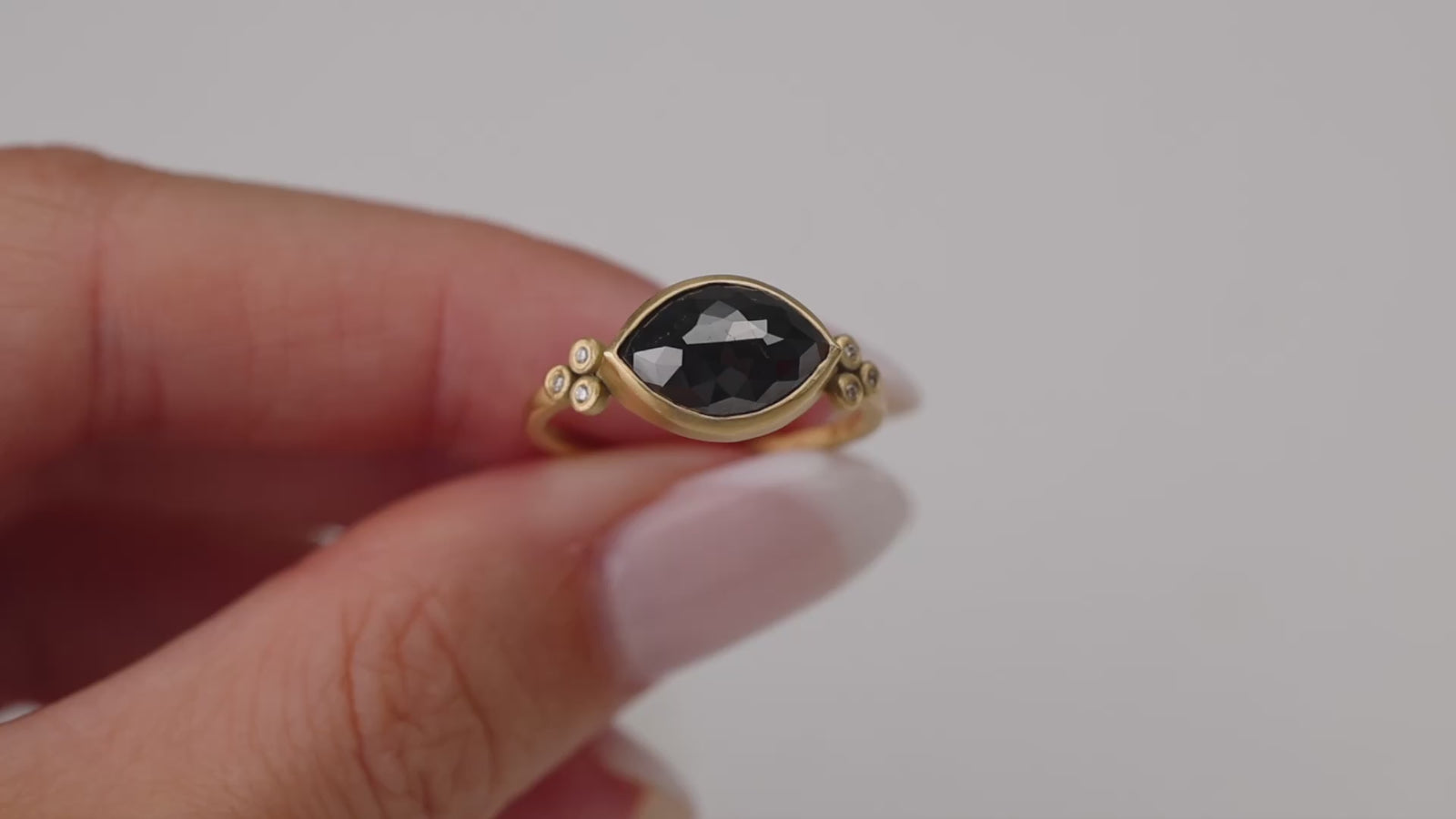 Marquise Black Diamond Ring