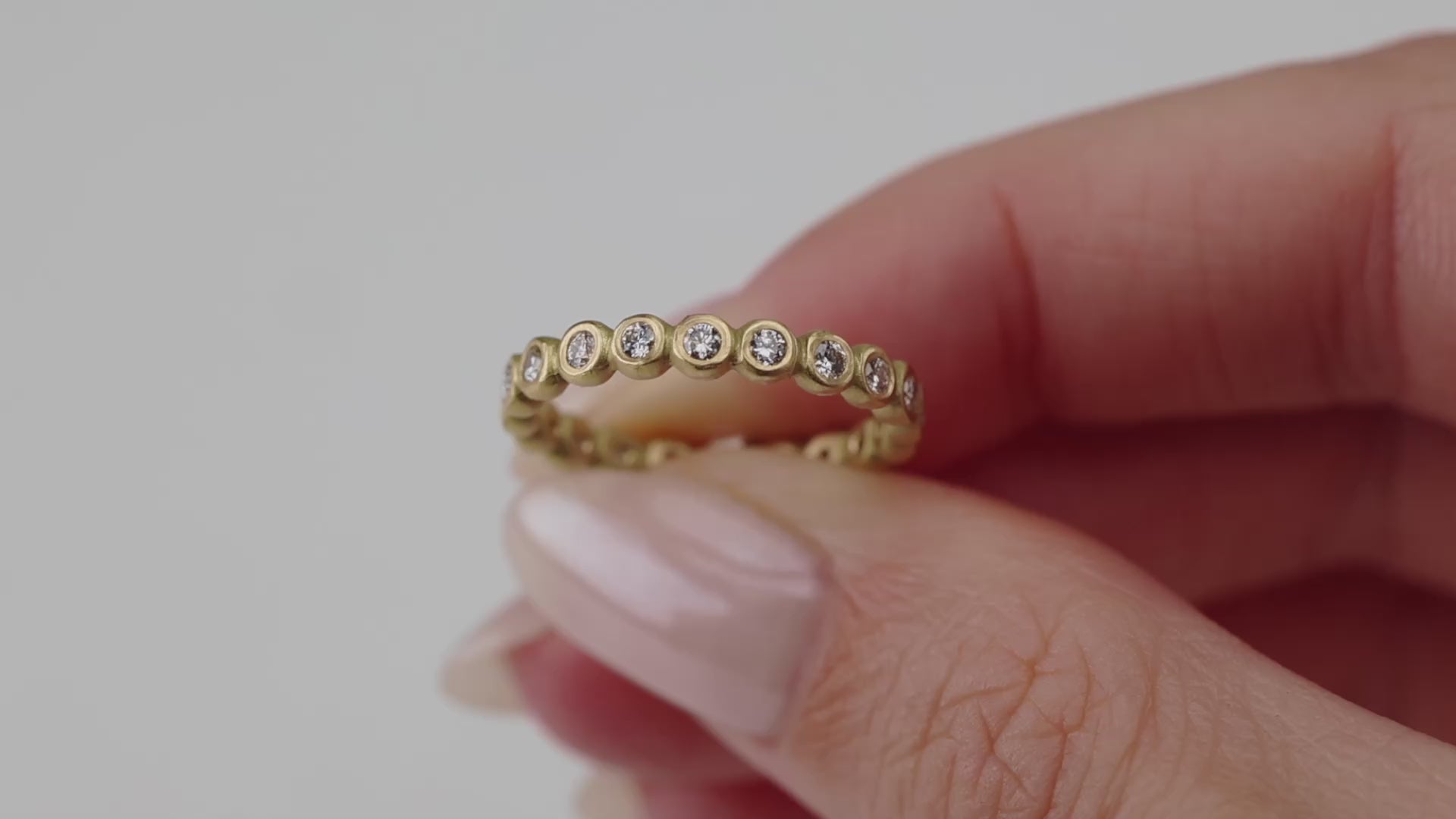 Hammered Dot Diamond Eternity Band