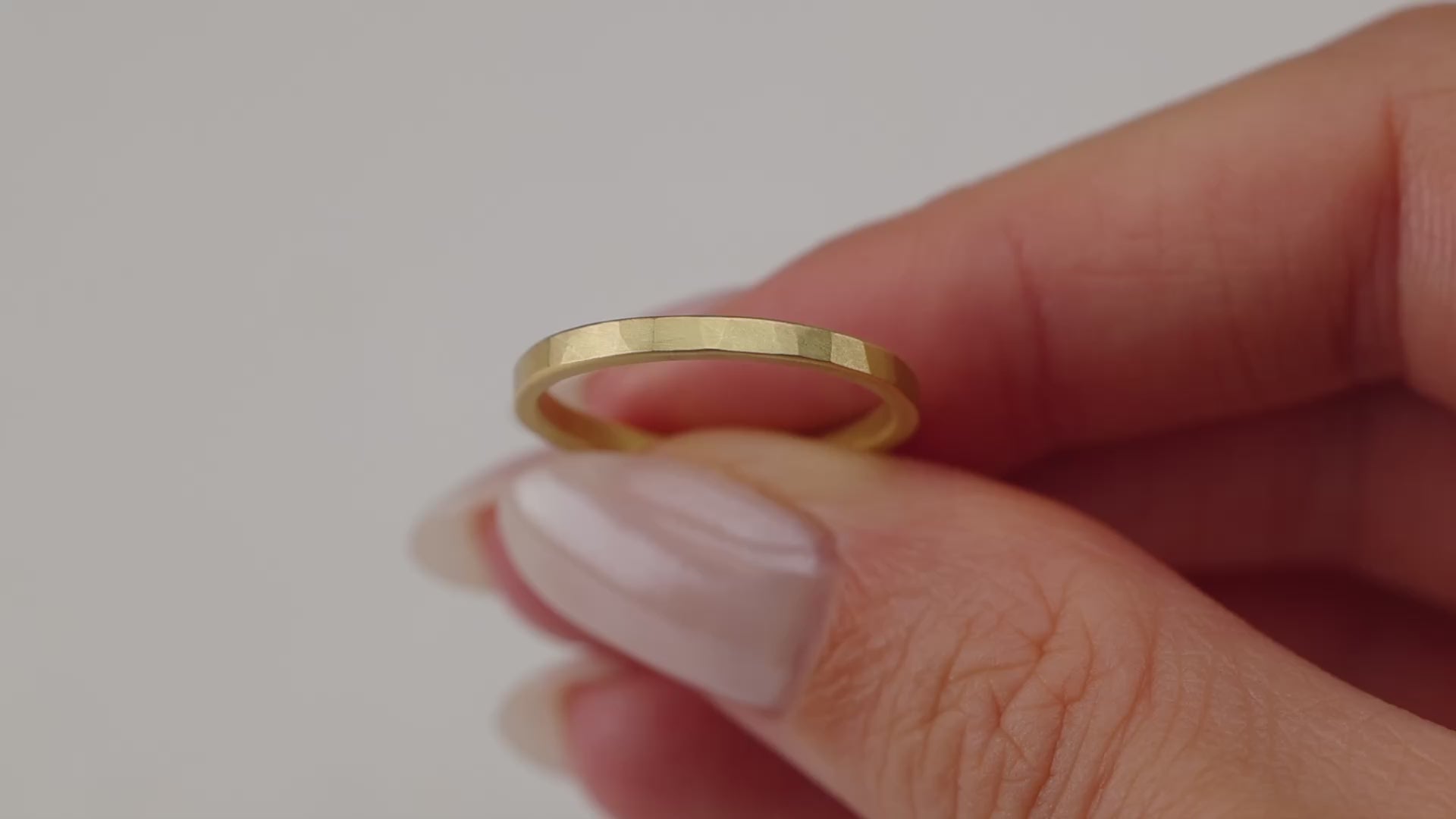 2mm Hammered Gold Band