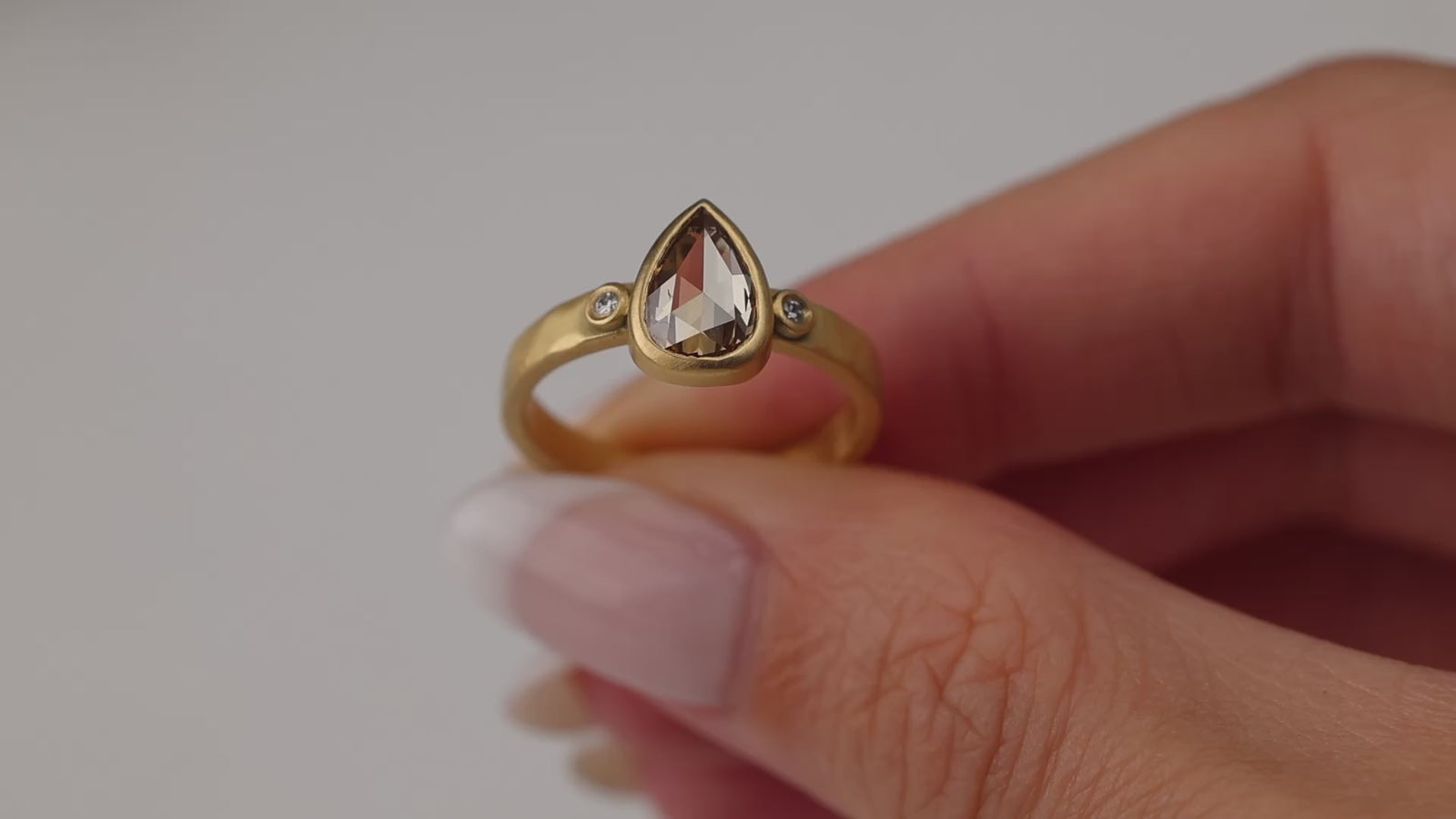 Champagne Diamond Teardrop Ring