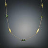 Gold Leaf Chain Necklace with Tourmaline