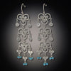 Open Trio Chandelier Earrings with Turquoise Clusters