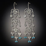 Chandelier Earrings with Turquoise Clusters