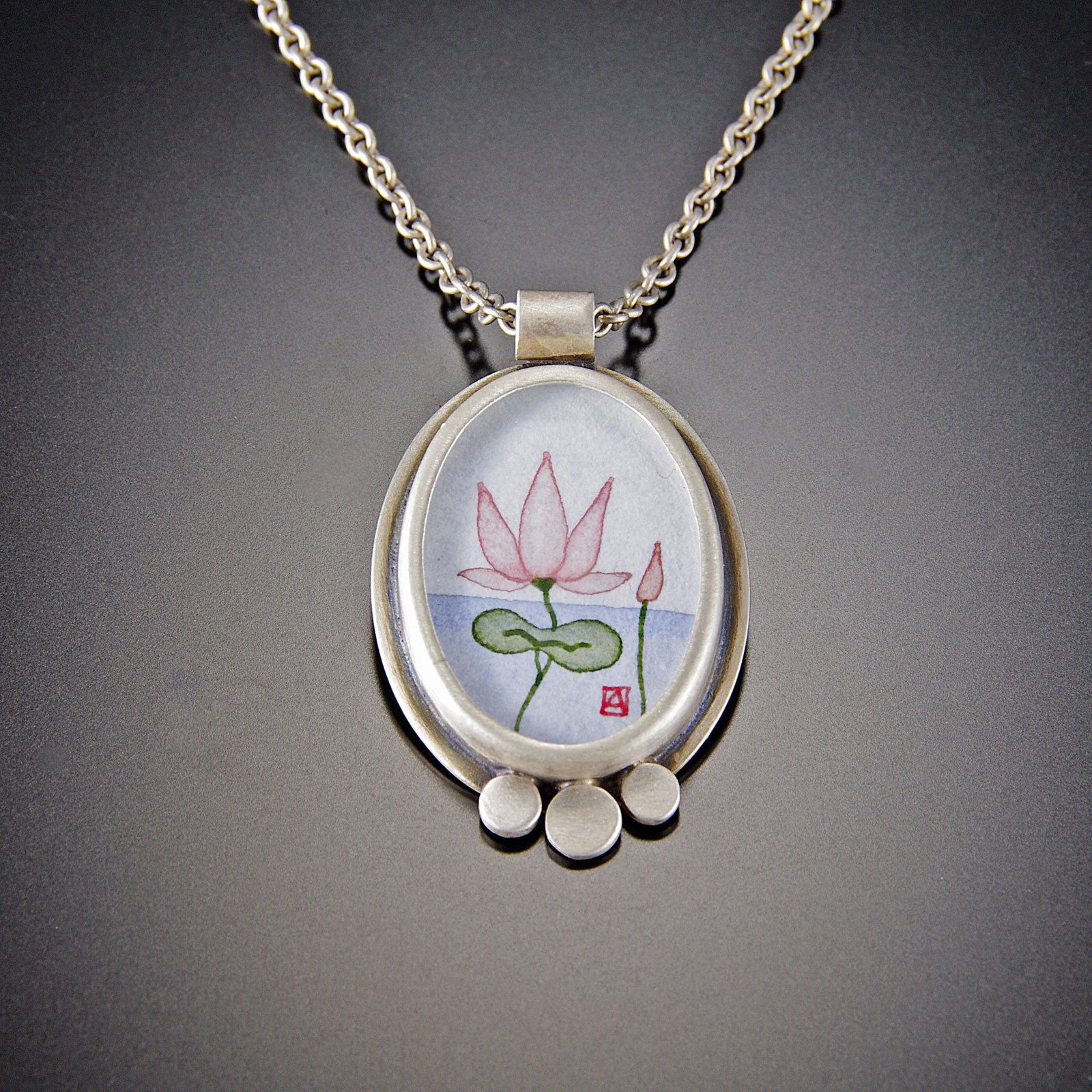 Oval Lotus Necklace