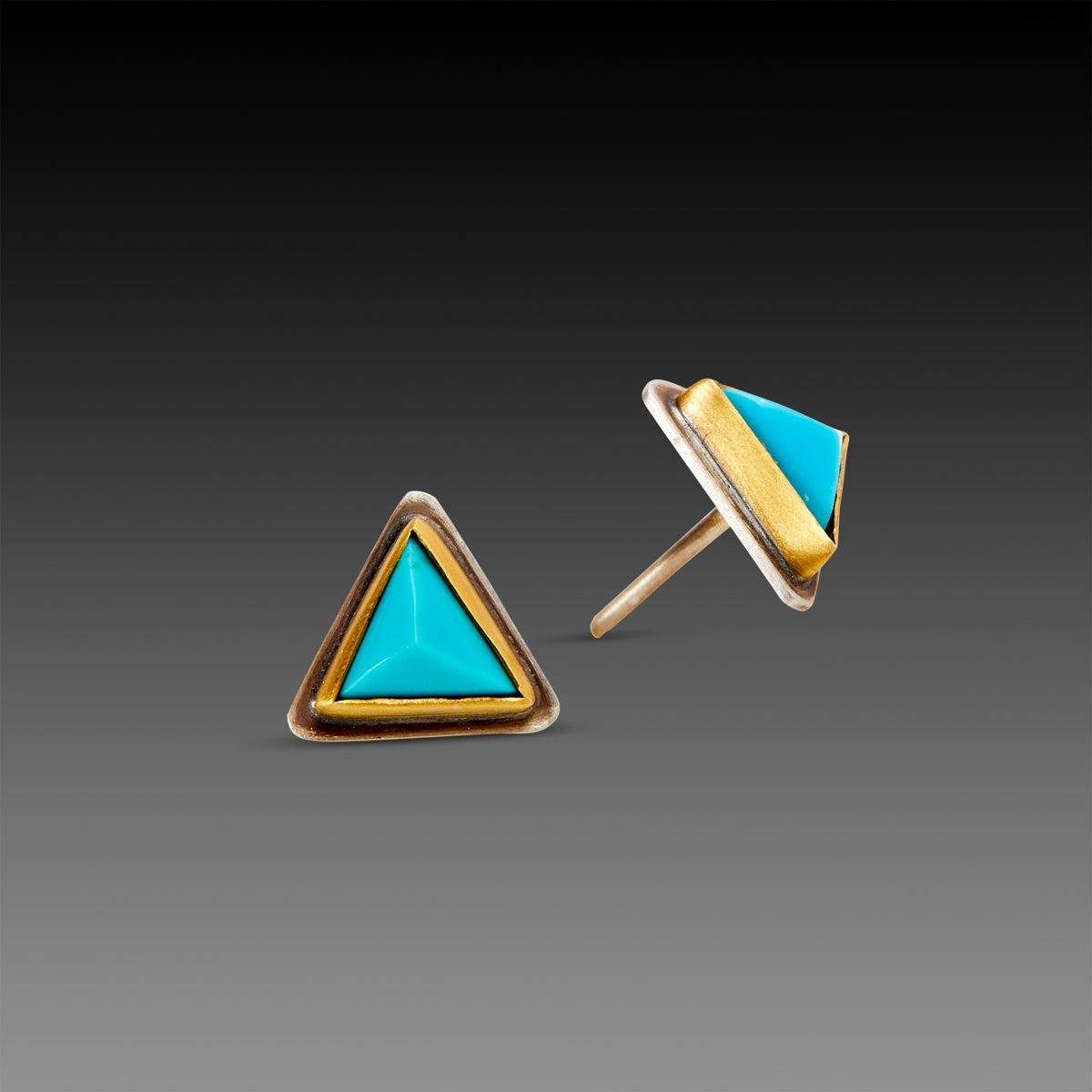 Triangle Turquoise Stud Earrings