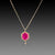 Ruby Hexagon Necklace with Diamond Drop