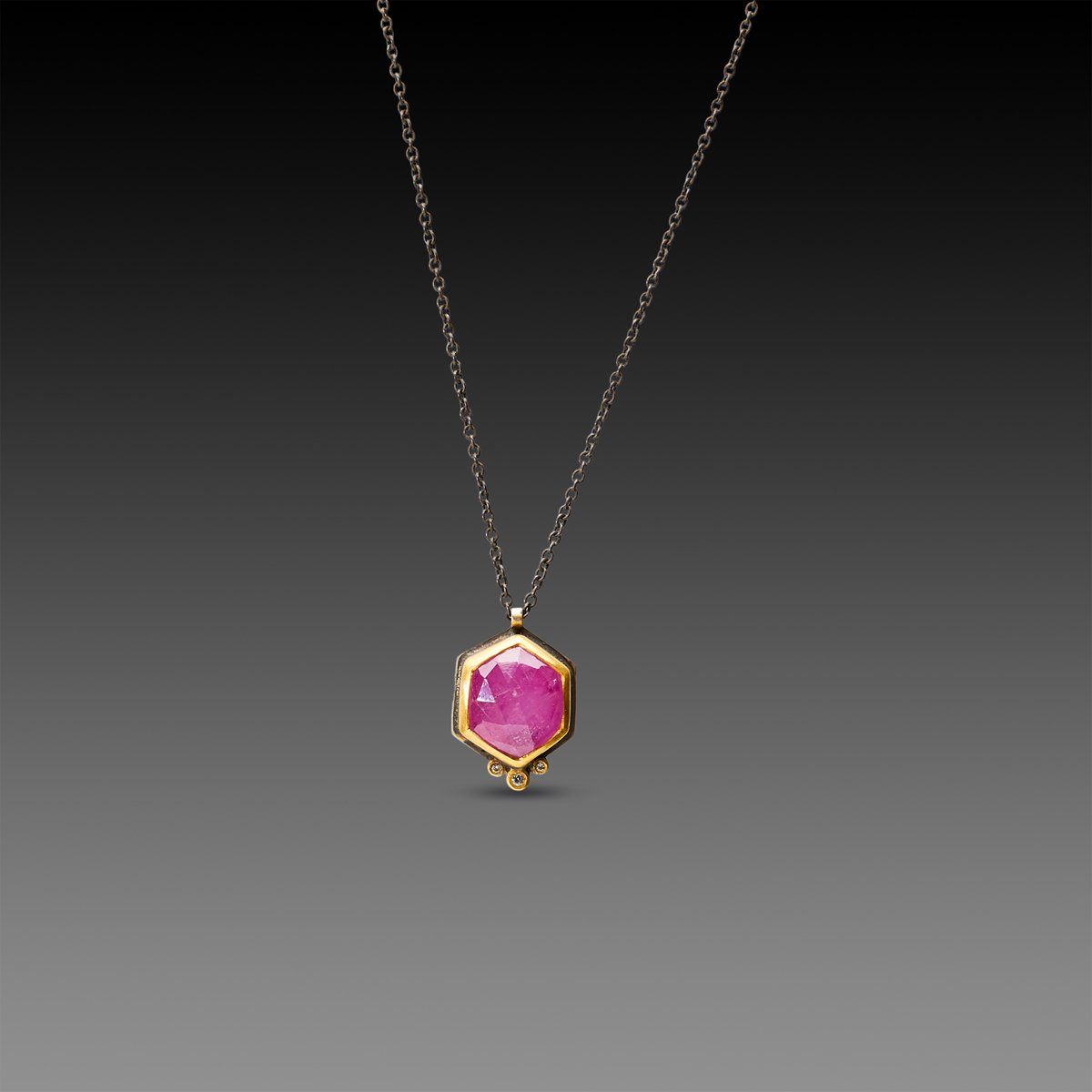 Pink Sapphire Necklace with Diamonds