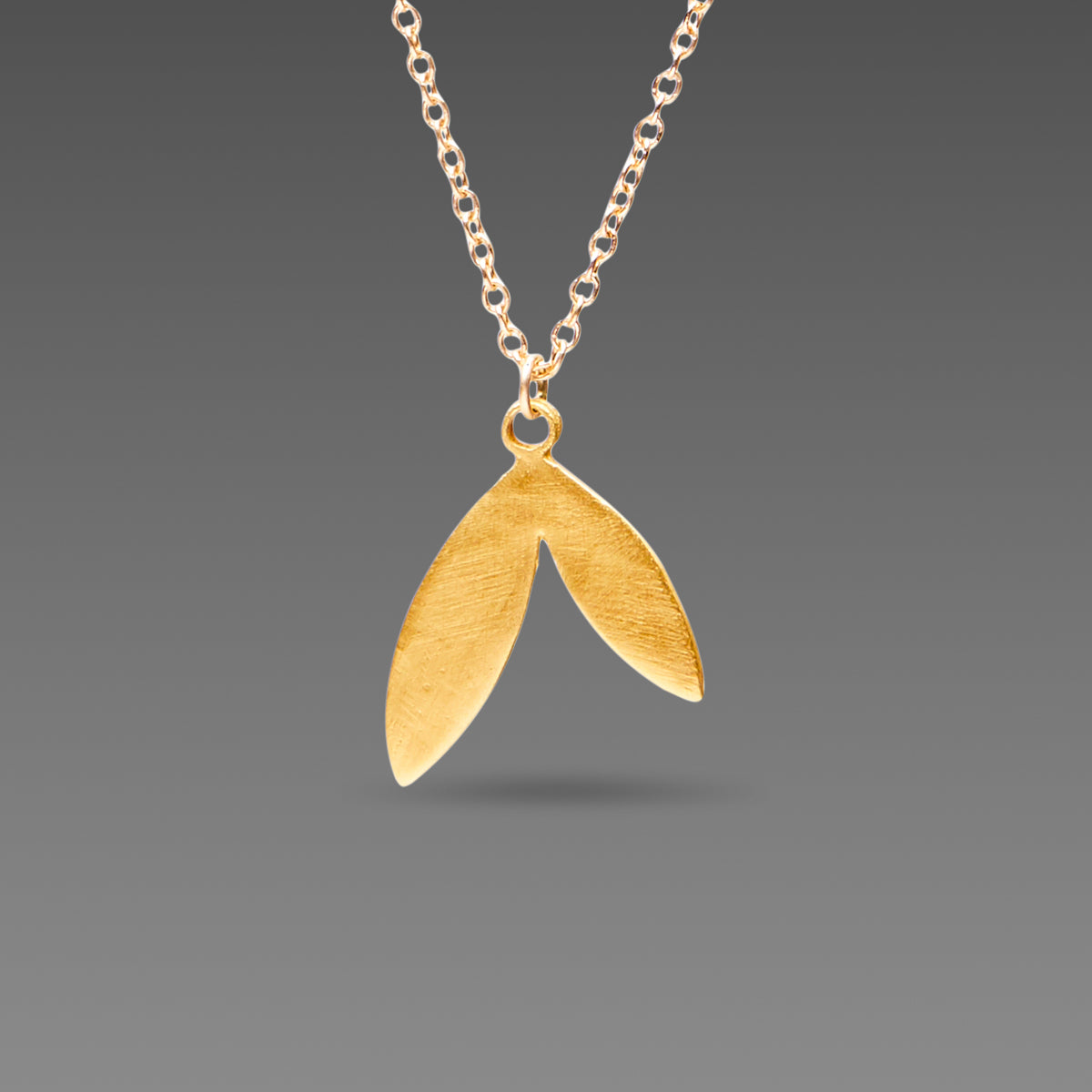Gold Double Leaf Necklace