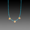 Turquoise Bead Necklace with 22k Trios