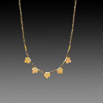 Pyrite Necklace with Gold Trios