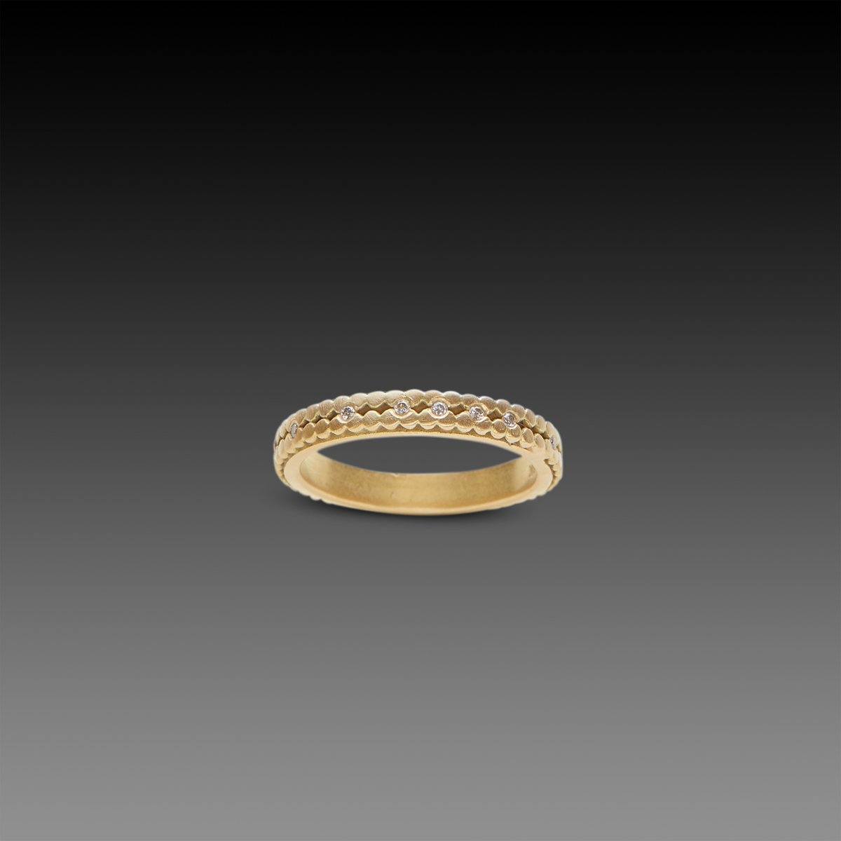 Double Raised Dot Band with Diamonds