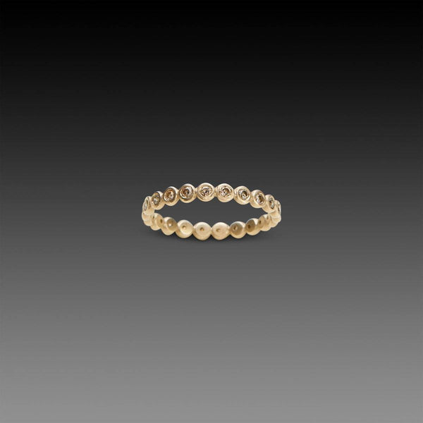 Hammered Dot Diamond Eternity Band in White Gold