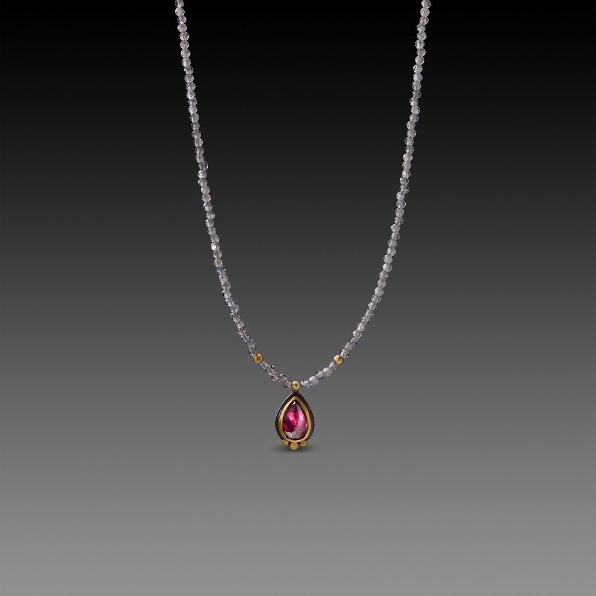 Rhodolite Garnet with Labradorite Beads Necklace