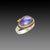 Rose Cut Tanzanite Ring with Two Diamond Dots