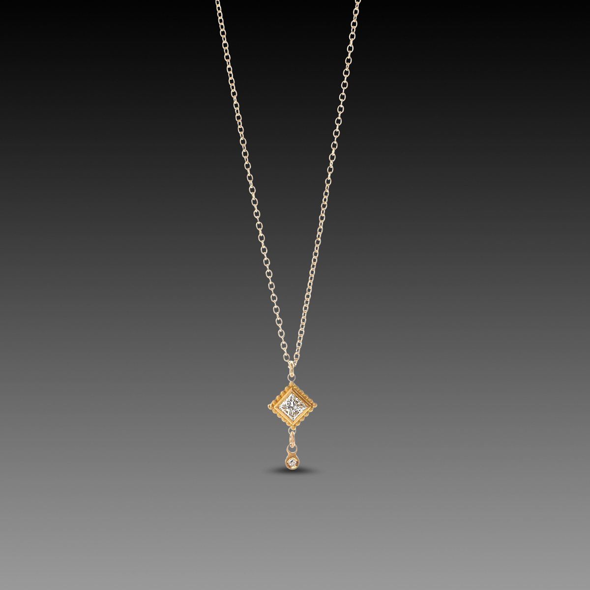 Delicate Square Diamond Necklace