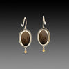 Dendritic Agate Earrings with Gold Dots