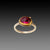 Rose Cut Rhodolite Garnet Ring with Diamond