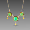 Chrysoprase Necklace with Gold Drops