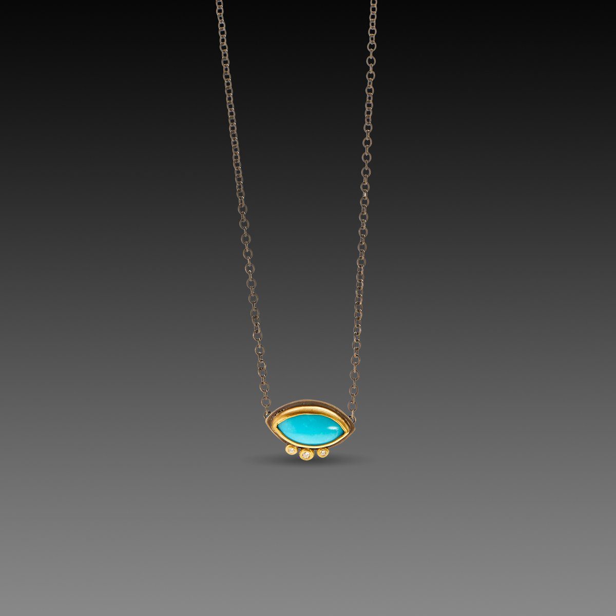 Marquise Turquoise Necklace with Diamonds