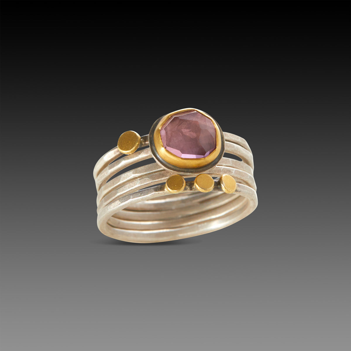 Pink Tourmaline Stacking Ring Set